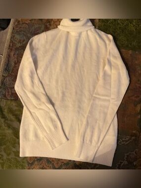 Women's White Turtleneck Sweater - Classic Cozy Knit